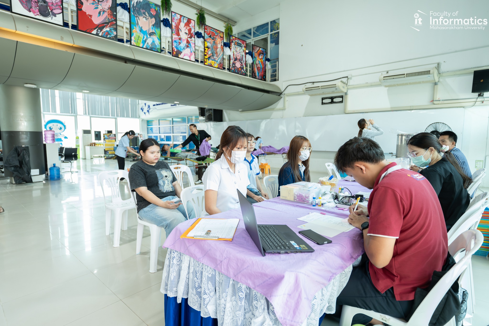 คณะวิทยาการสารสนเทศ มหาวิทยาลัยมหาสารคาม ร่วมกับเหล่ากาชาดจังหวัดมหาสารคามจัดกิจกรรมรับบริจาคโลหิต